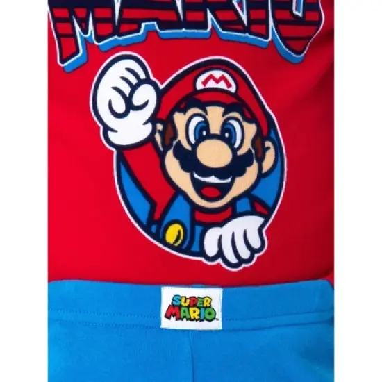 Super Mario Bros. Boys' Video Game Shirt Pants and Shorts 4 PC Pajama Set image {4}