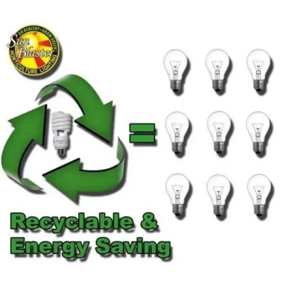 SunBlaster SL0900151 13 Watt Indoor Energy-Efficient Plant Grow Light Set with 4 CFL Lightbulbs for All Year Usage in Home image {3}