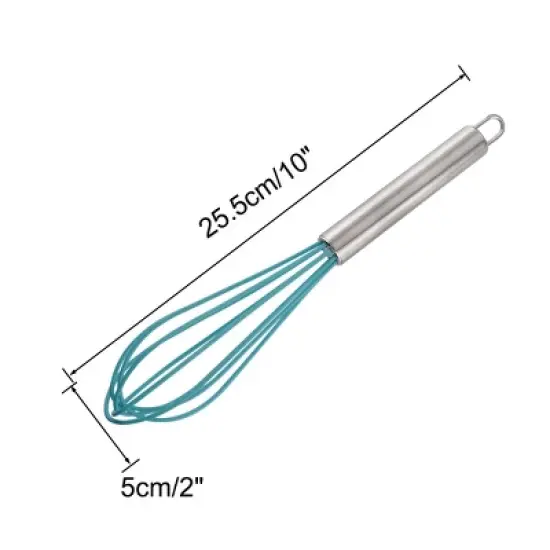 Unique Bargains Silicone Stainless Steel Home Blending Whisk 10" 1 Pc image {5}
