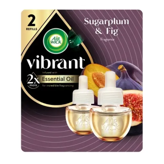 Air Wick Vibrant Scented Oil Air Freshener Refills - Sugarplum & Fig - 1.34 fl oz/2pk image {8}
