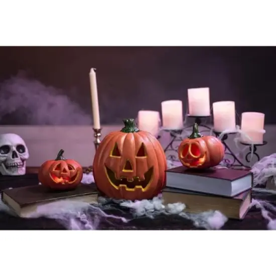 Joyfy 5 Packs Halloween Light up Jack-o&rsquo;-Lantern Combo Set, Pumpkin Prop with LED Light Halloween Tabletop Decorations Props  Decor image {10}