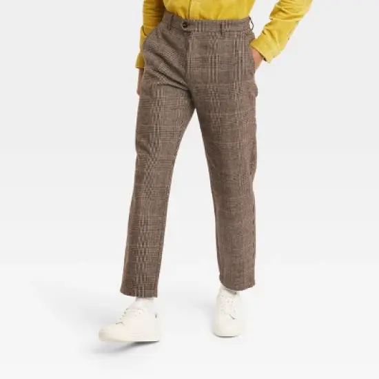 Houston White Adult Plaid Tailored Suit Pants - Brown image {3}