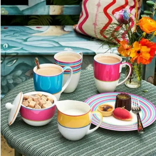 Kit Kemp by Spode Calypso 12oz Pitcher, Vibrant Colors, Porcelain, Dishwasher and Microwave Safe, Creamer Jug for Tea and Coffee, Fabulous Gift image {1}