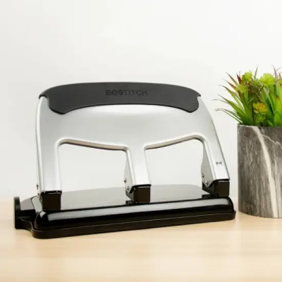 EZ Squeeze Hole Punch 40 Sheet Capacity Silver and Black - Bostitch image {8}