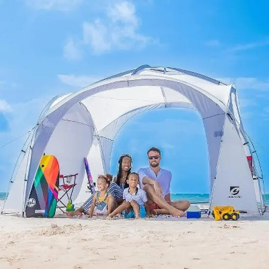 Anybear 12x12FT White Beach Tent Sun Shelter with UPF50+ Protection image {5}