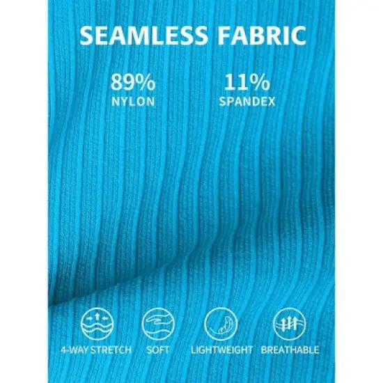 Attraco Women's Ribbed Workout Tank Tops with Built in Bra Tight Racerback Scoop Neck Athletic Top Yoga Tops image {12}