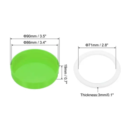 Unique Bargains Leak-Proof Plastic Mason Jar Lids with Silicone Sealing Ring 8 Pcs image {1}