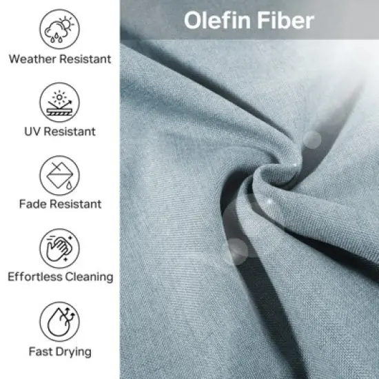 Belord 6" Outdoor Cushion Set, 28D High Density Sponge Replacement Patio Furniture Cushion with Removable Cover, Waterproof & Fade Resistant image {5}