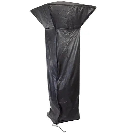 Fire Sense Gas Patio Heaters with Square Reflectors Full Length Outdoor Vinyl Cover Heavy Duty 10 Gauge Felt Lined With Zipper - Black image {7}