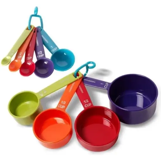 Farberware Color 9-Piece Plastic Measuring Cups and Spoons Set image {6}
