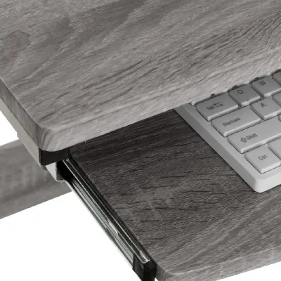 Complete Computer Workstation Desk Gray - Techni Mobili image {4}