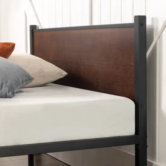 Tucker Bamboo and Metal Platform Bed Frame with Headboard and Footboard Brown - Zinus image {4}