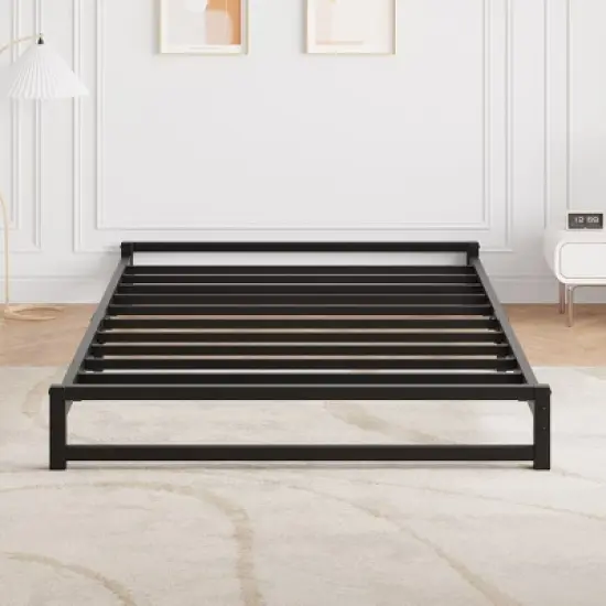 Whizmax 6 Inch Twin Size Bed Frame Heavy Duty Metal Platform Bed Frame, Steel Slats Support and Mattress Foundation, No Box Spring Needed, Black image {3}