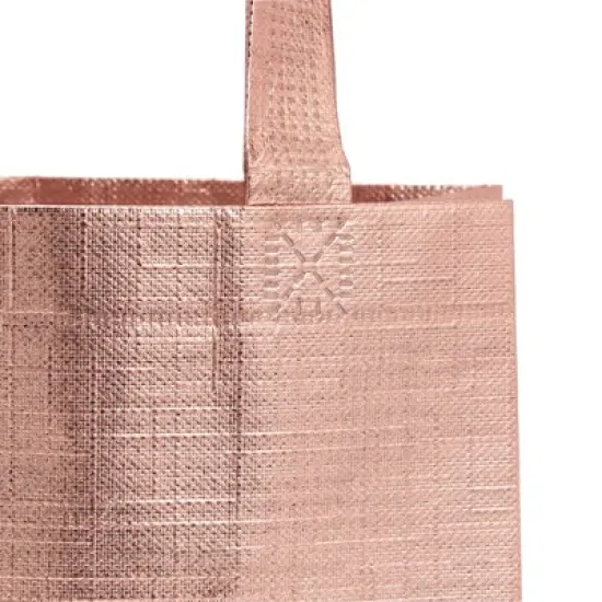 Sparkle and Bash 20 Pack Medium Reusable Tote Bags with Handles, Rose Gold Grocery Shopping Bags, 10 x 8 In image {5}