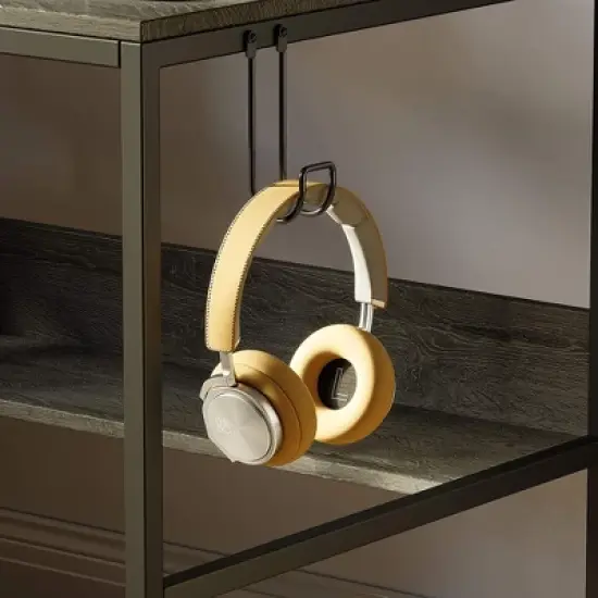 Bestier Computer Office Desk Workstation with Side Storage Shelves & Hook image {4}