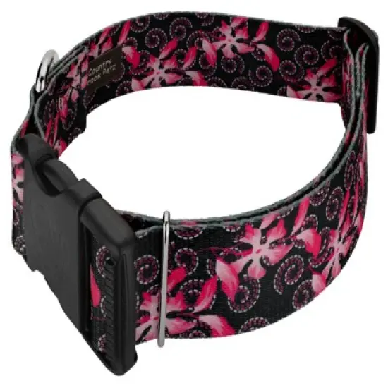 Country Brook Petz 1 1/2 Inch Deluxe Pink Honeysuckle Breeze Dog Collar image {1}