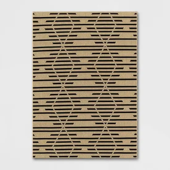 Grace Broken Geometrical Indoor/Outdoor Rug Black/Tan - Project 62&trade; image {3}