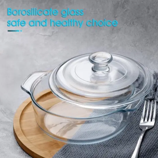 Itopfox Mini Glass Casserole Dish with Lid, Oven Safe Round Baking Dish for Cooking, Serving & Storing, Microwave, Freezer & Dishwasher Safe image {4}