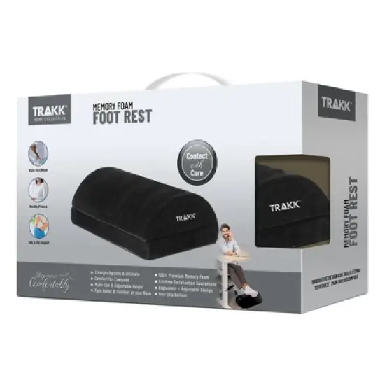 TRAKK Ergonomic Memory Foam Foot Rest Pillow for Under Desk & Home Office - Black image {2}