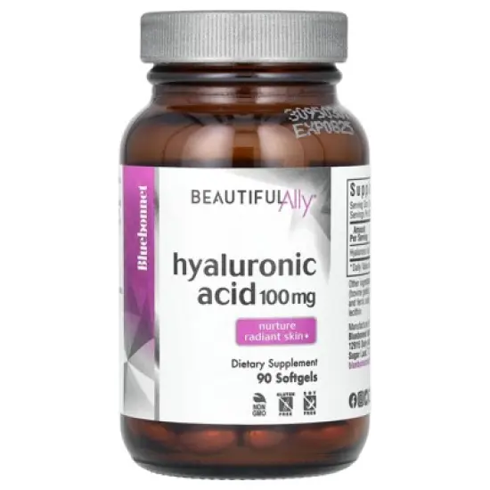 Bluebonnet Nutrition Beautiful Ally, Hyaluronic Acid, 100 mg, 90 Softgels image {2}