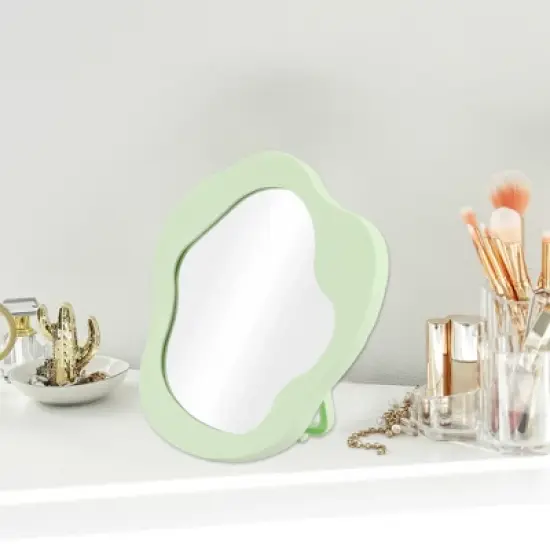 Unique Bargains Irregular Shape Desktop Cosmetic Mirror 1 Pc image {2}