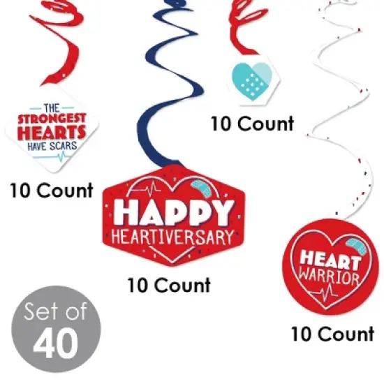 Big Dot of Happiness Happy Heartiversary - CHD Awareness Hanging Decor - Party Decoration Swirls - Set of 40 image {3}