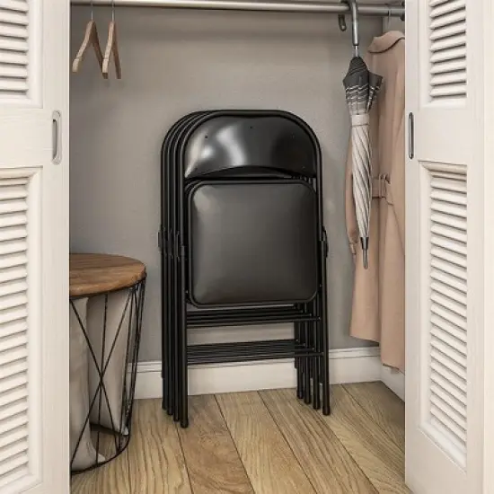 SUGIFT Folding Chairs with Padded Vinyl Seat, Heavy-Duty Metal Frame, Supports 330 lbs, Portable & Lightweight image {7}