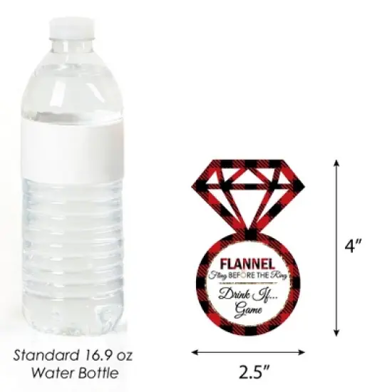 Big Dot of Happiness Drink If Game - Flannel Fling Before the Ring - Buffalo Plaid Bachelorette Party Game - 24 Count image {2}
