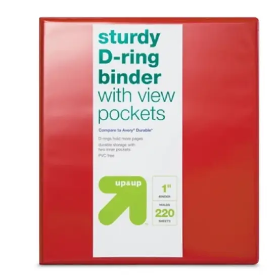 1" 3 Ring Binder Clear View - up&up&trade; image {5}