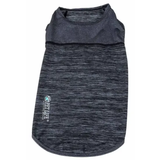 Pet Life Active Aero-Pawlse Heathered Quick-Dry and 4-Way Stretch Dog and Cat Tank Top T-Shirt - Black image {2}