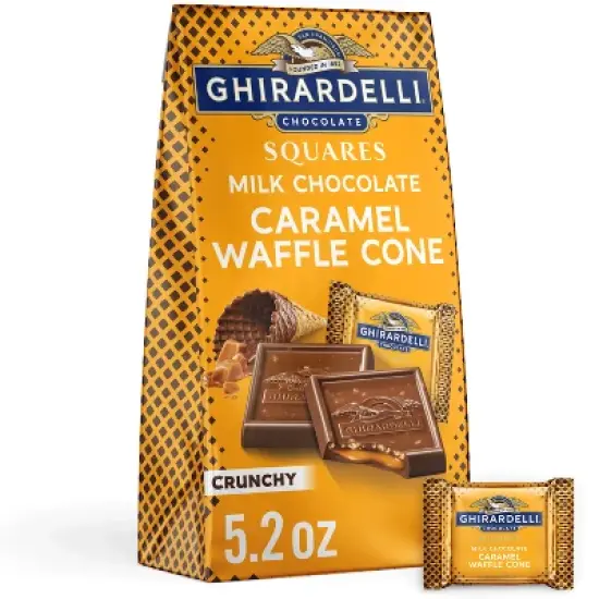 Ghirardelli Milk Chocolate Candy SQUARES with Caramel Waffle Cone Filling - 5.2oz image {7}