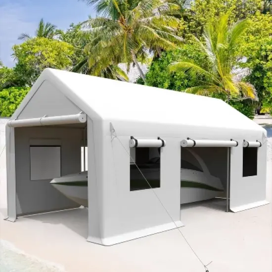 GustoWave 13x20x10ft Waterproof UV-Resistant Heavy-Duty Canopy Carport Shelter image {5}