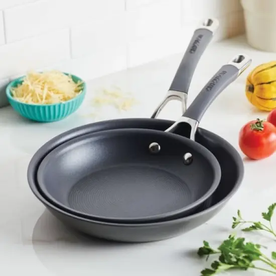 Circulon Radiance 2pc Nonstick Hard Anodized Frying Pan Set Gray image {2}