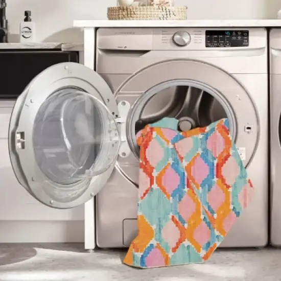 Padgett Washable Outdoor Rug Aqua Blue/Orange - Linon image {7}