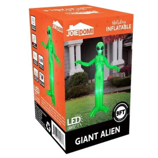 Joyfy 9 FT Tall Halloween Inflatable Giant Alien Decoration with Built-in LEDs for Halloween Indoor Outdoor Yard Garden Lawn Holiday Party Decoration image {6}