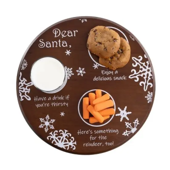 Toscana Dear Santa Round Serving Christmas Tray image {6}