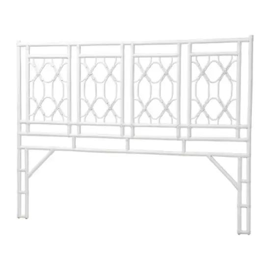 bali & pari King Size Sampson Rattan Standalone Headboard White image {1}
