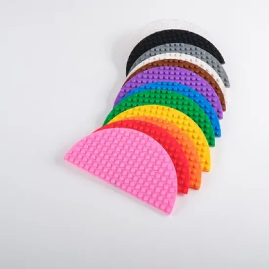 Strictly Briks Toy Building Block - Classic Stackable Half Circle, Triangle, Square Baseplates (96-pieces) image {3}