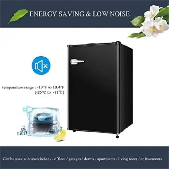 Kismile 2.3 Cu.Ft Upright Freezer, Energy Saving and Low Noise, 3 temperature settings (Black) image {4}