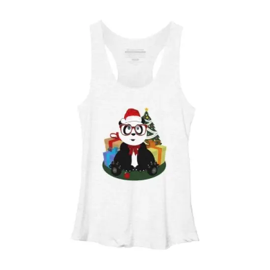 Women's Design By Humans Christmas - Panda Nerd By Adamzworld Racerback Tank Top image {5}
