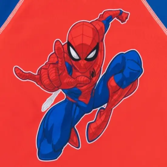 Marvel Avengers Captain America Pullover Rash Guard Swim Trunks and Cap 3 Piece Swimsuit Set Toddler image {6}