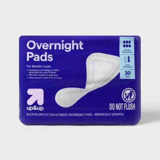 Incontinence Pads - Overnight Bladder Control - 30ct - up&up&trade; image {3}