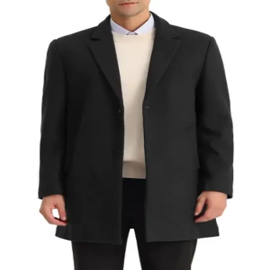 Lars Amadeus Men's Classic Notched Lapel Single Breasted Winter Coat image {6}