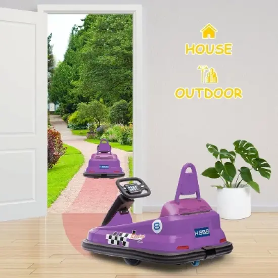 Baby Bumper Car 6V Electric Ride-On for Kids 3-6 Years, 360&iexcl;&atilde; Spin, 2 Speeds, Lights, Music & Horn, Toddler Ride-On Toy for Boys Girls image {4}