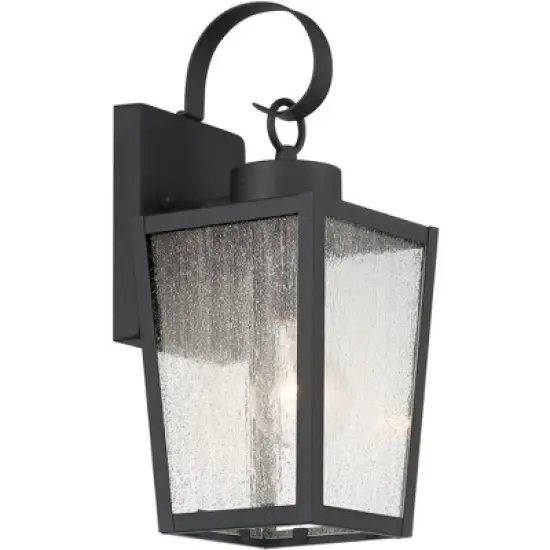 John Timberland Thebes 13 1/4" High Farmhouse Rustic Outdoor Wall Light Fixture Mount Porch House Weatherproof Textured Black Finish Clear Glass Shade image {5}