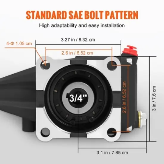 VEVOR Pressure Washer Pump, 3/4" Shaft Horizontal Triplex Plunger, 3700 PSI, 2.5 GPM, Replacement Power Washer Pumps Kit, Parts Washer Pump, Black image {3}