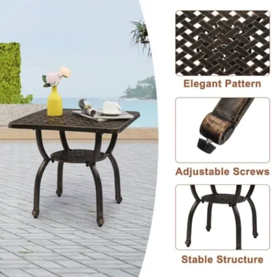 Karl Home |Square Aluminum Outdoor Side Table image {3}