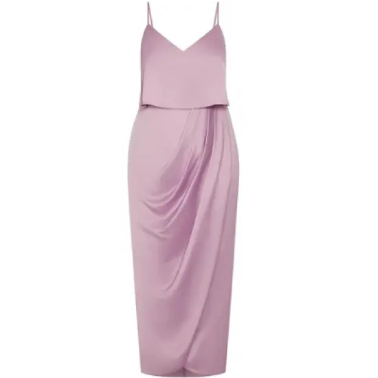 Women's Plus Size Baby Frill Dress - lilac | CITY CHIC image {2}