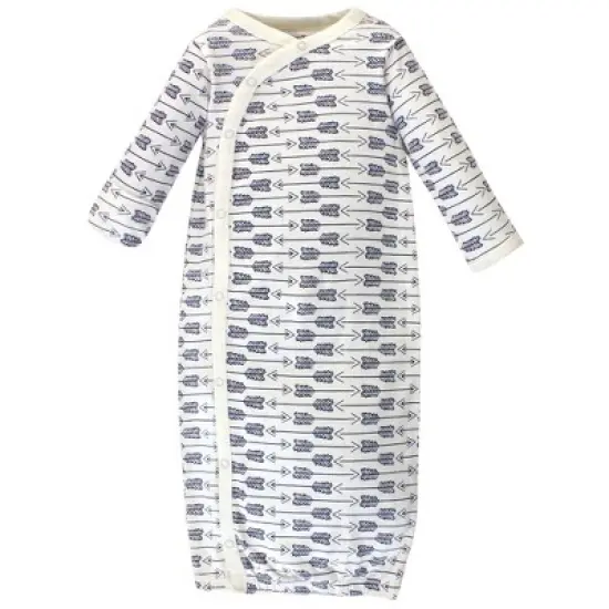 Touched by Nature Baby Organic Cotton Side-Closure Snap Long-Sleeve Gowns 3pk image {2}