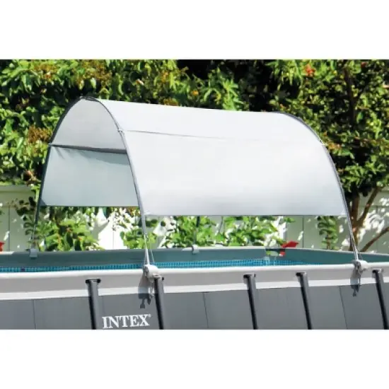 Intex 28054E Protective UPF 50 Plus Easy to Install Waterproof Canopy Cover for 9 Foot or Smaller Rectangular Swimming Pools, Grey image {2}
